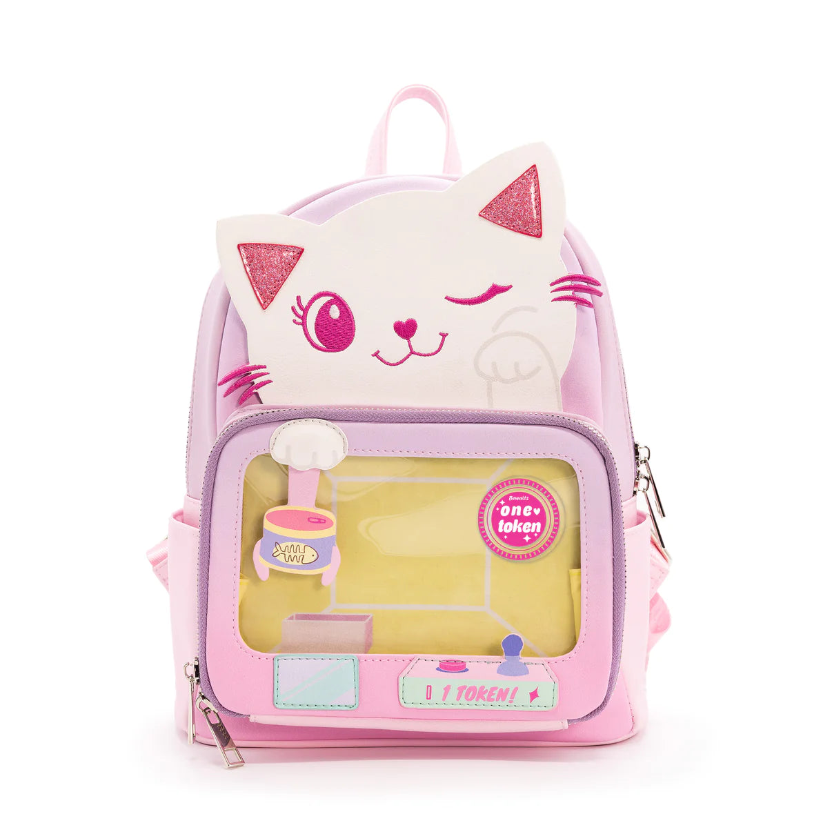 Claw Machine Pin Collector Backpack- Winky Kitty