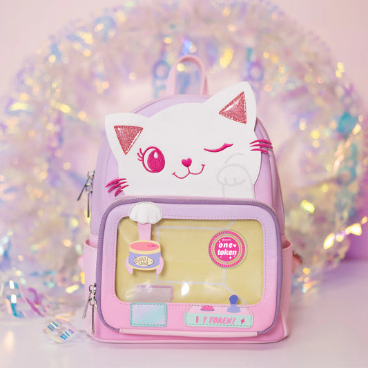 Claw Machine Pin Collector Backpack- Winky Kitty