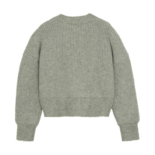 Green Knit Pullover Sweater