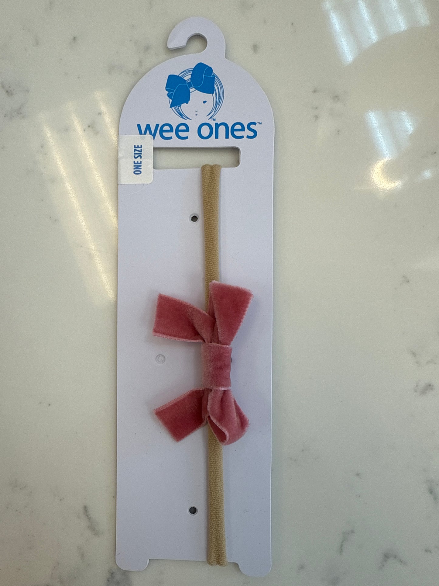 Tiny Velvet Bow On Baby Band