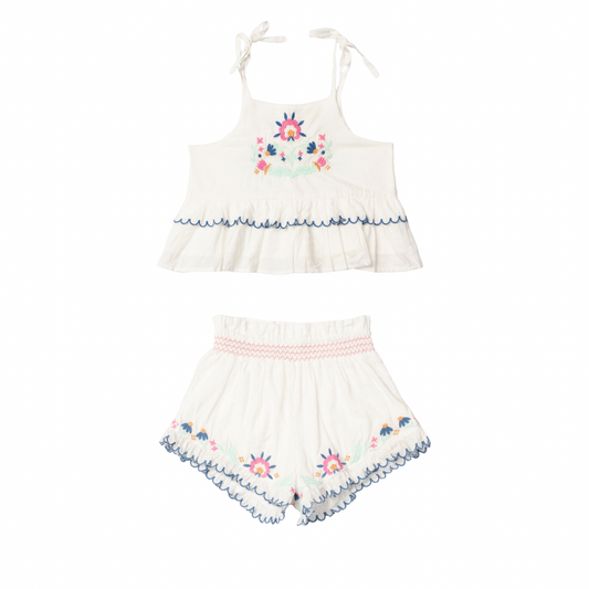 Summer Blossom Set With Embroidery
