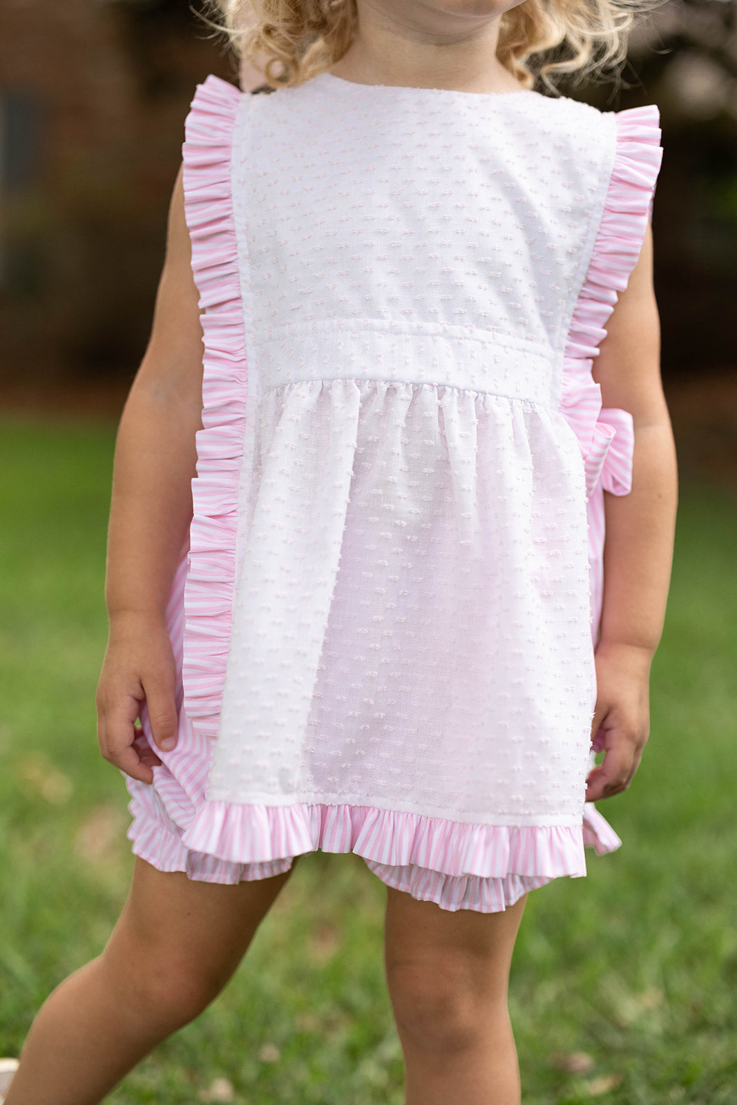 Abagail Pink Sweet in Swiss Dot Top with Bloomers