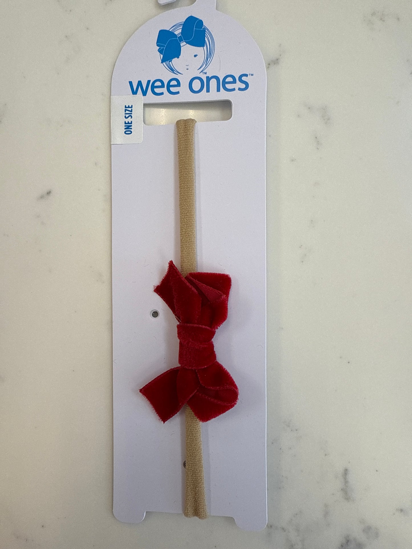 Tiny Velvet Bow On Baby Band