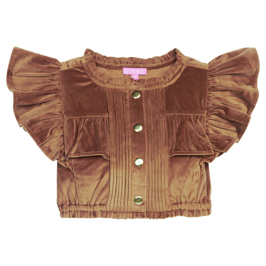 Annie Top Brown Faux Suede