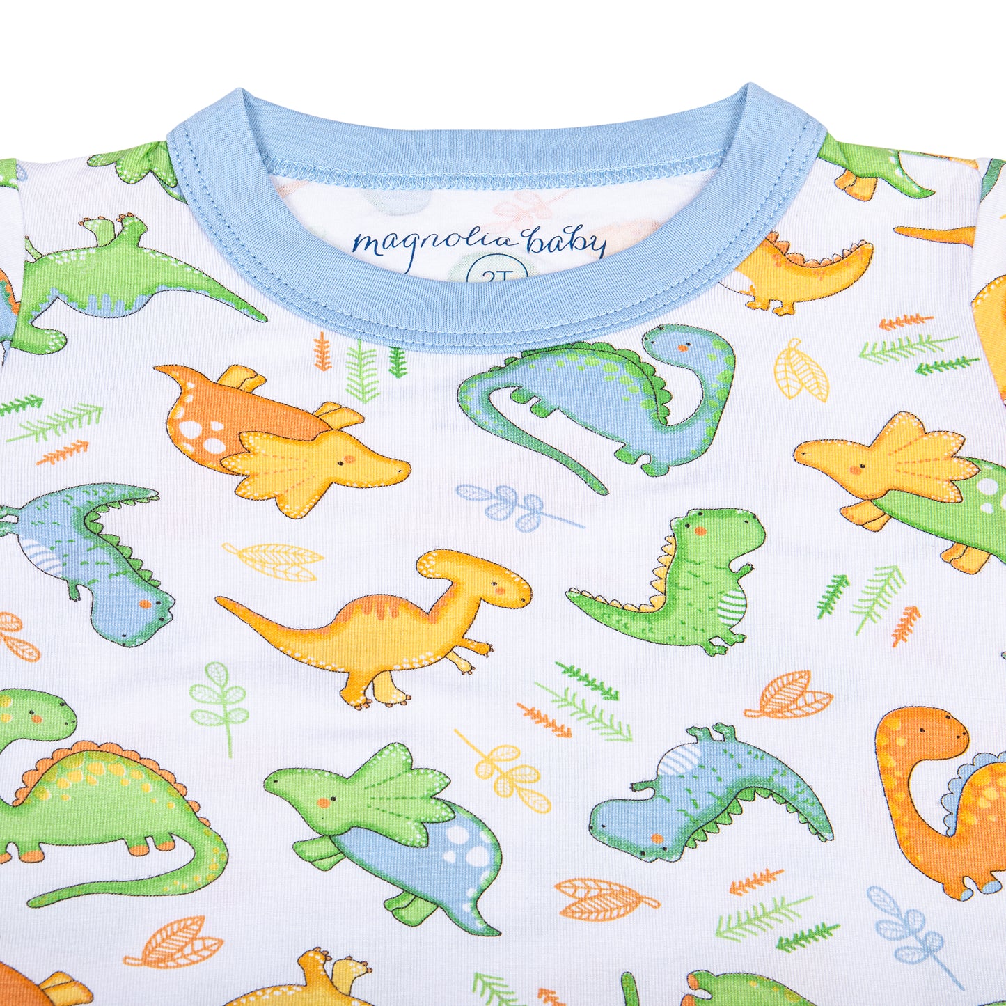 Dino Dream Long Pajamas Light Blue