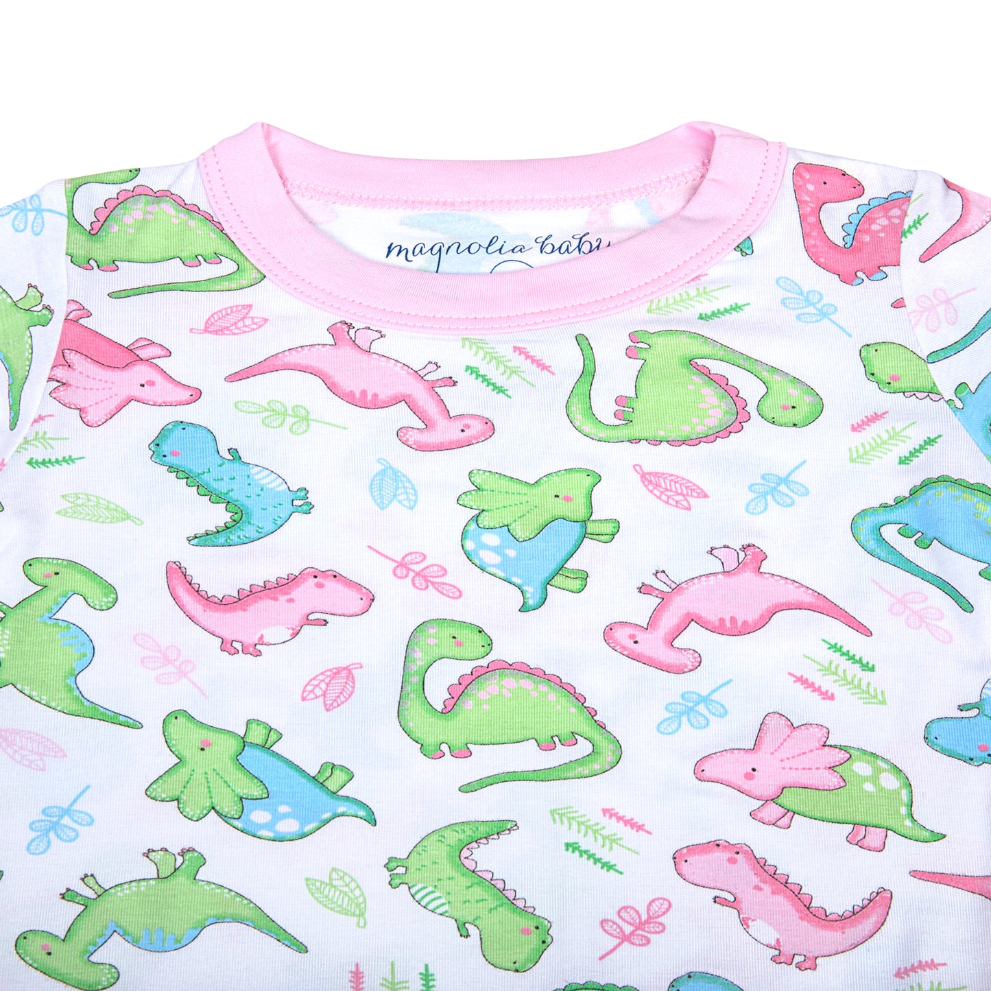 Dino Dreams Long Pajamas Pink