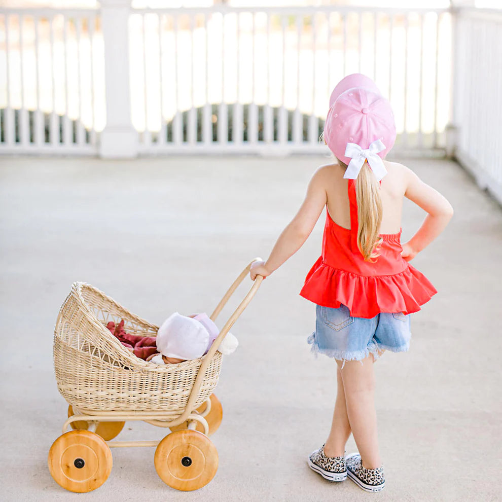 Bow Baseball Hat in Palmer Pink