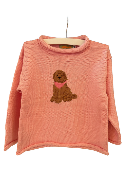 Golden Doodle Bandana Sweater Pink