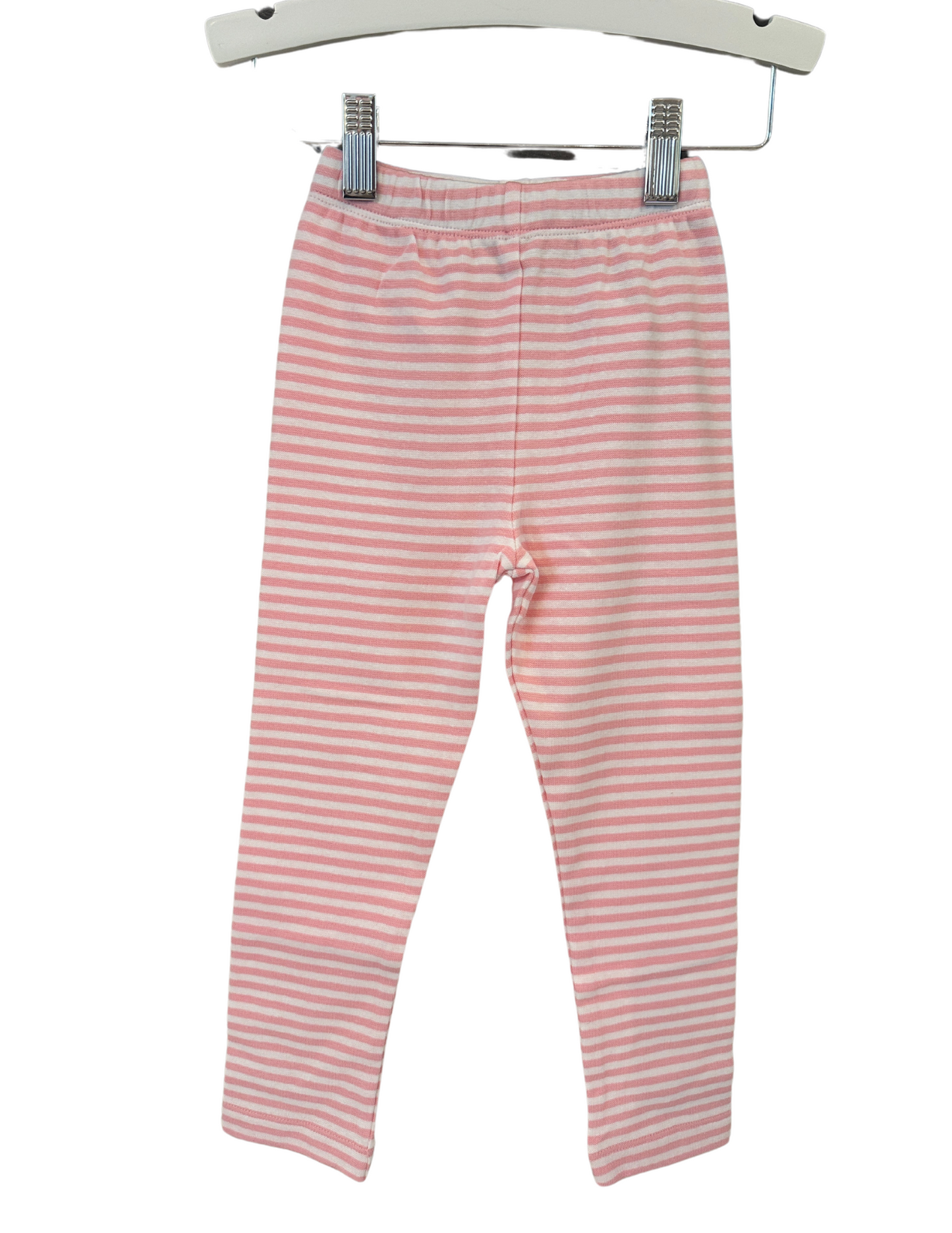 Light Pink Stripped Straight Leggings