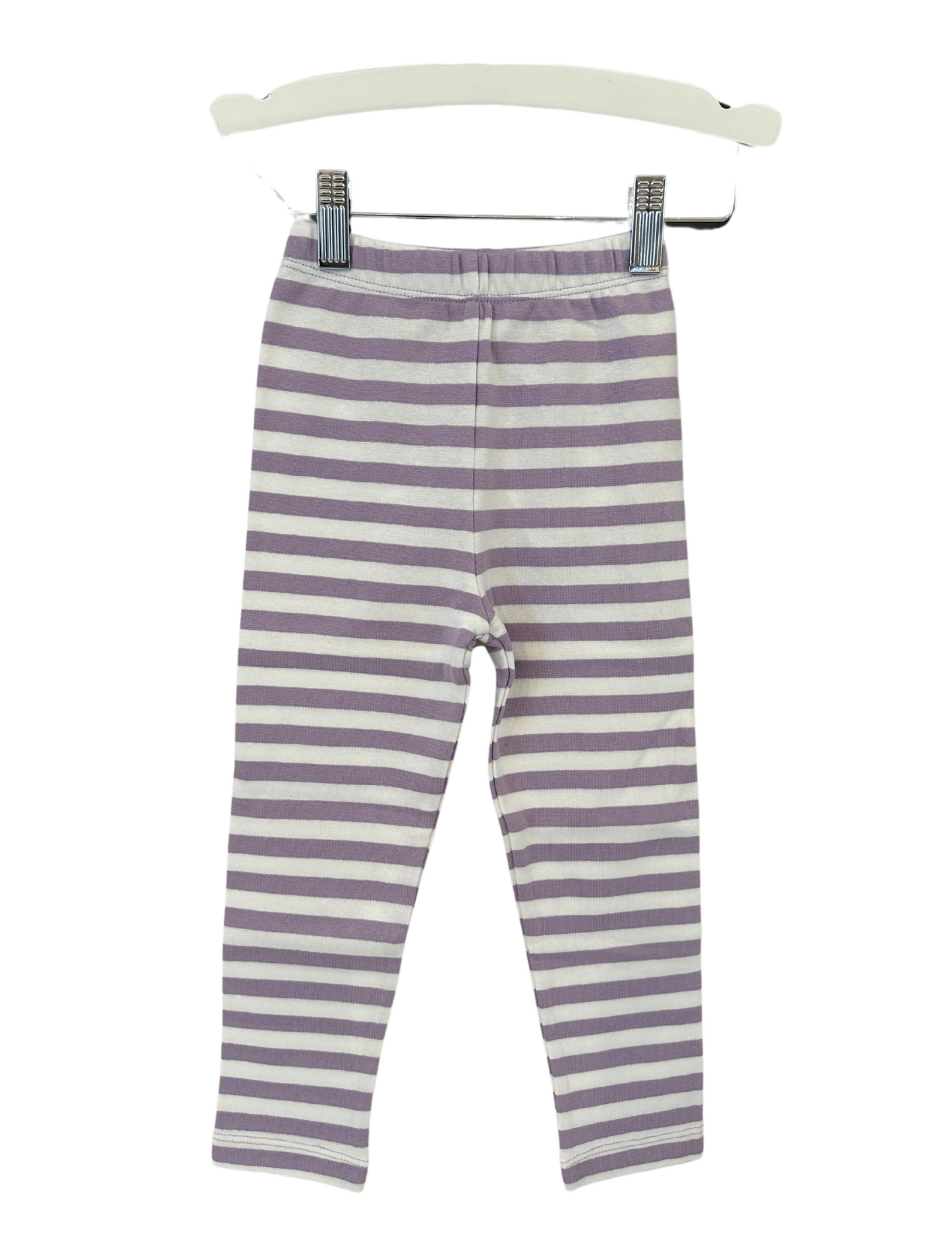 Striped Straight Purple Leggings