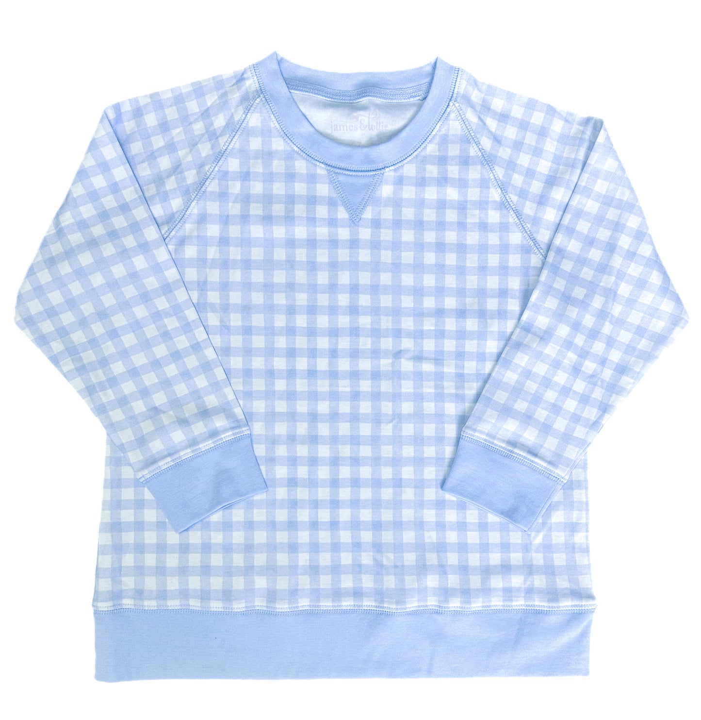 Sidney Sweatshirt Blue Gingham-PREORDER