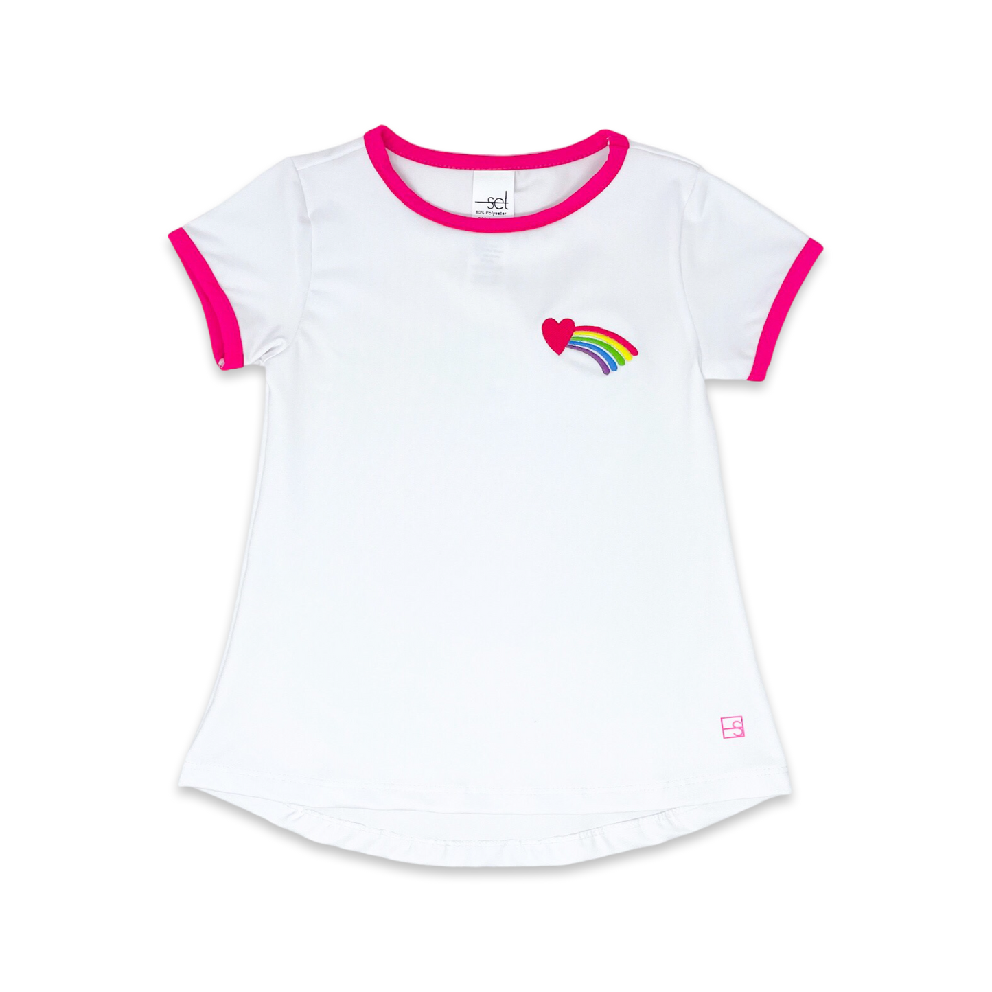 Bridget Basic Tee - Pure Coconut, Power Pink, Rainbow