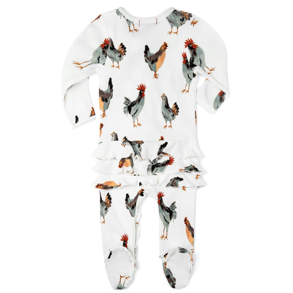 Chicken Zipper Footie w/ Ruffle