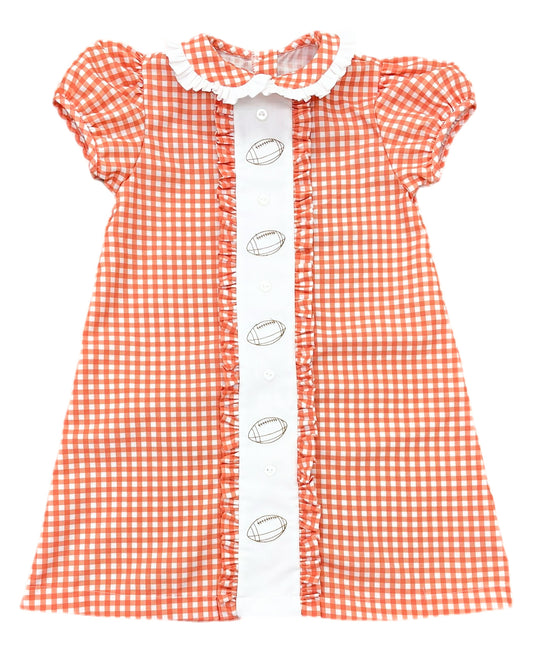 Orange Gingham Football Clare Dress