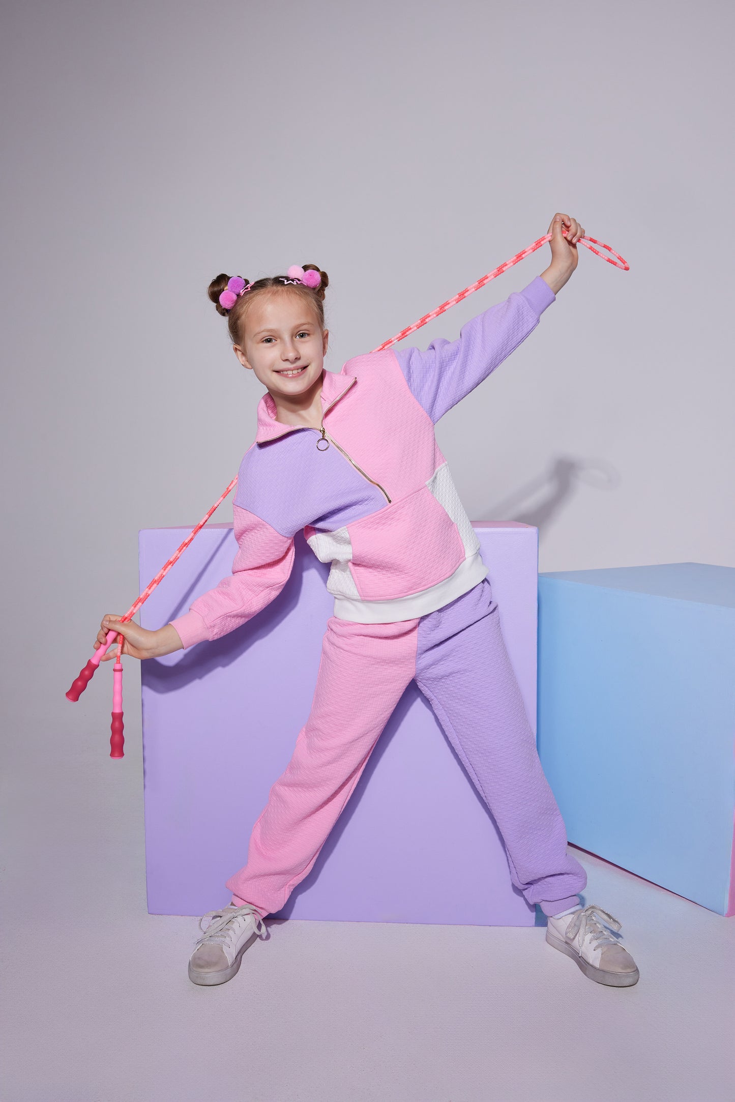 Color Block Pullover Pink and Lilac