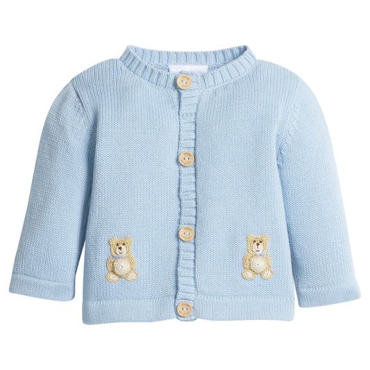 Crochet Cardigan Blue Teddy Bear