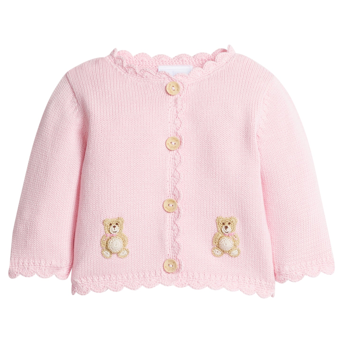 Crochet Cardigan Pink Teddy Bear