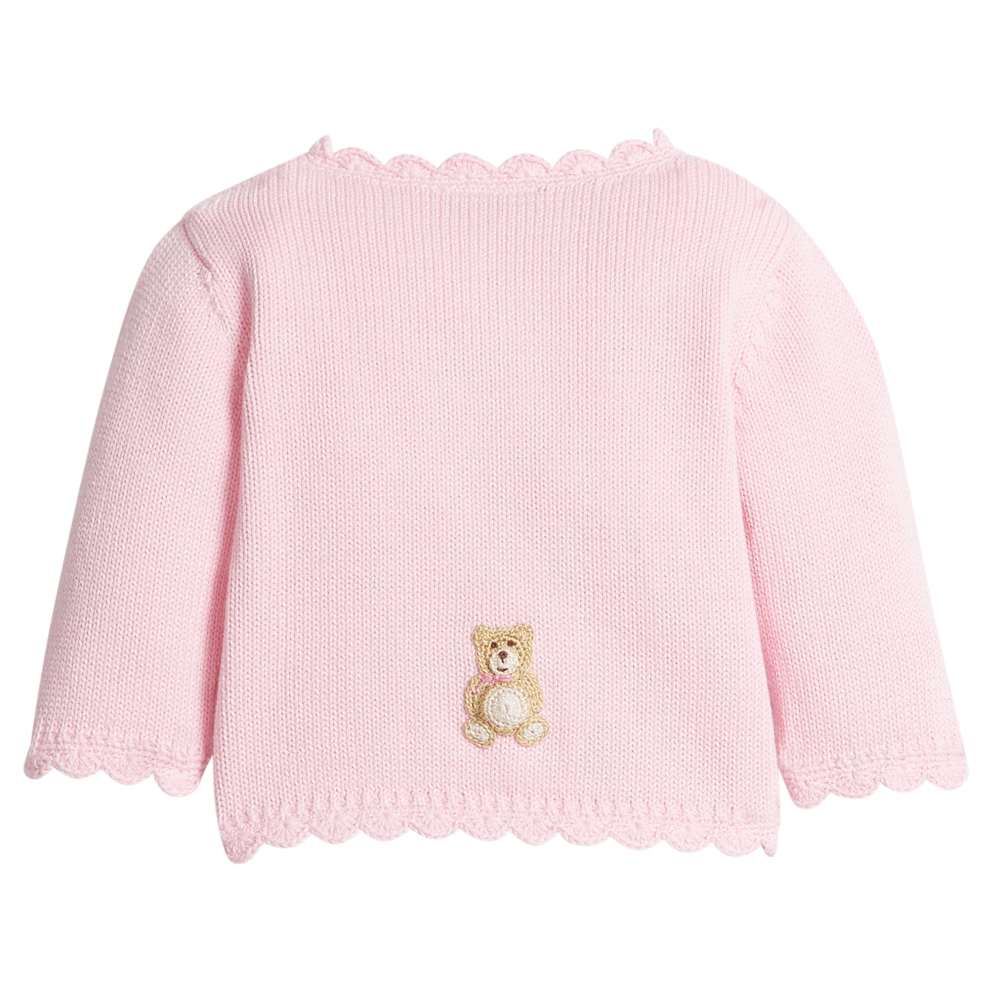 Crochet Cardigan Pink Teddy Bear