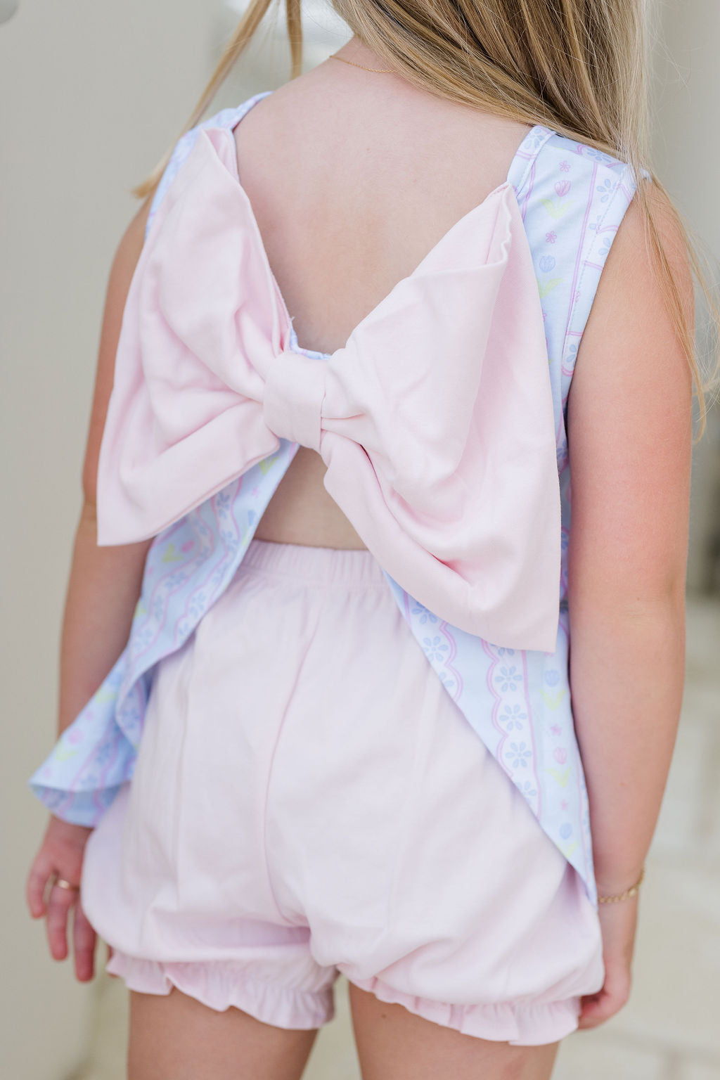 Blue Floral Scallop Lottie Bloomer Set