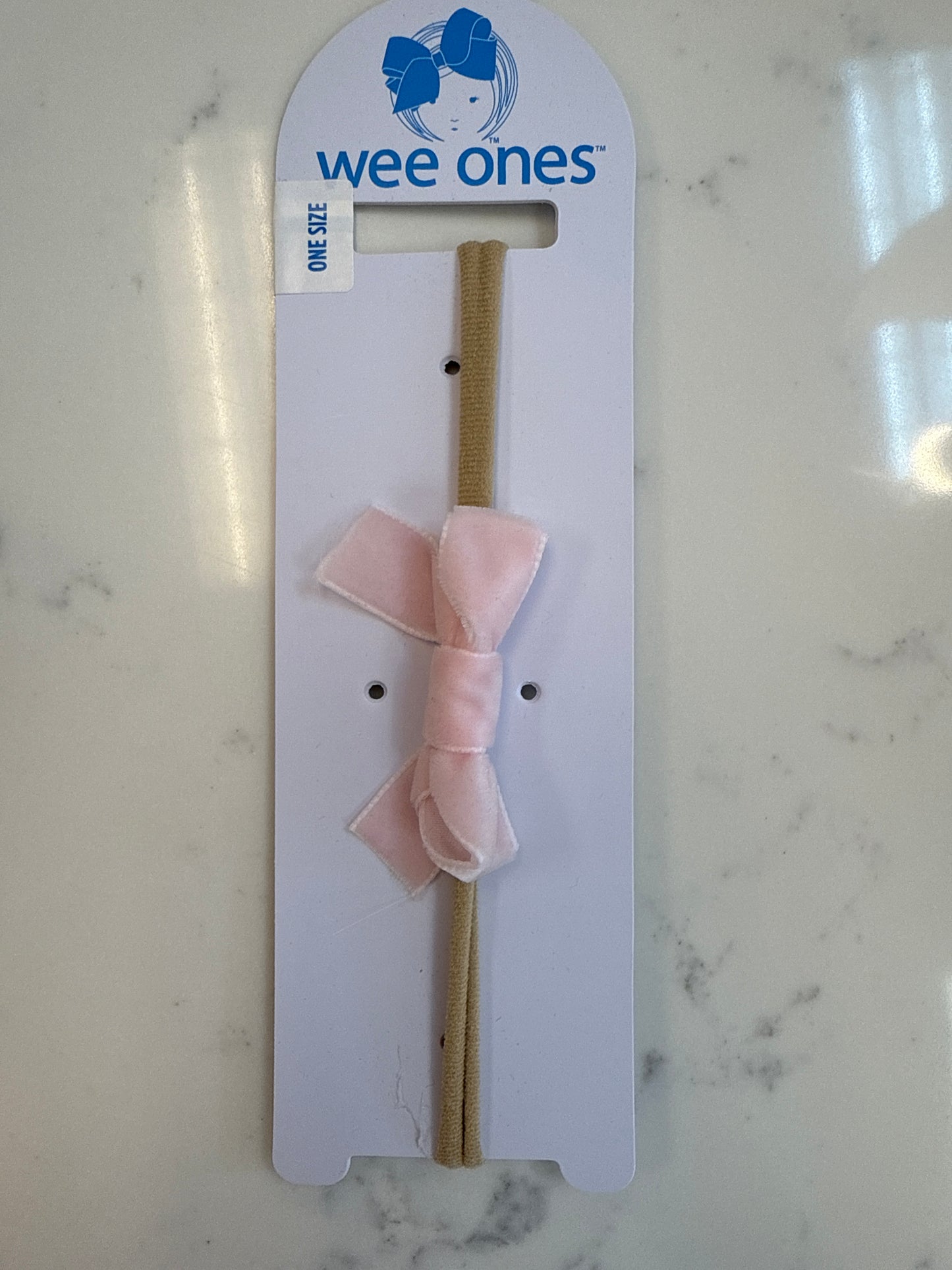 Tiny Velvet Bow On Baby Band