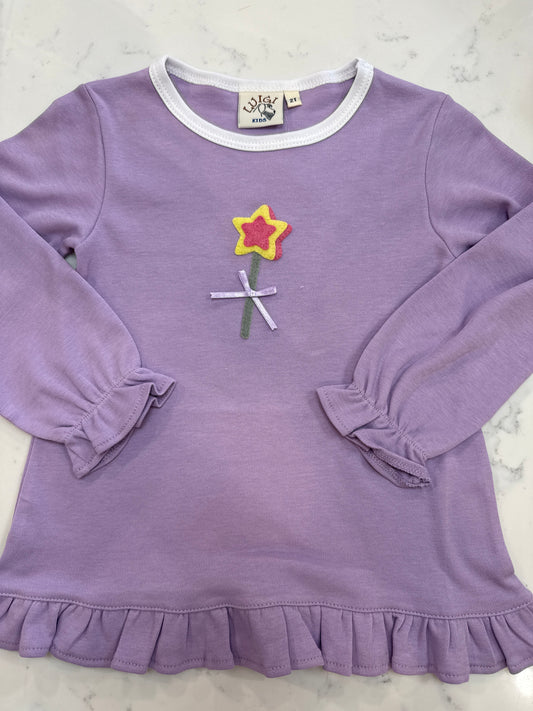 Ruffled Swing Top- Heart Wand