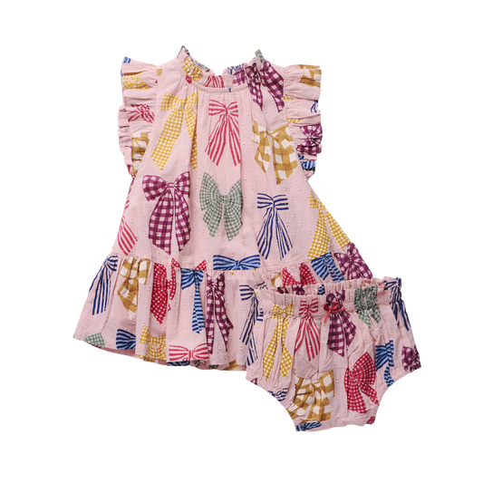Patterned Bows Harper Dress Set
