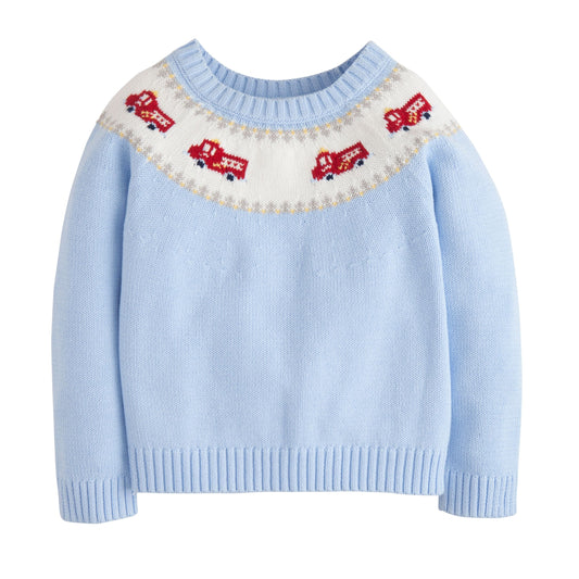 Fire Truck Fair Isle Sweater