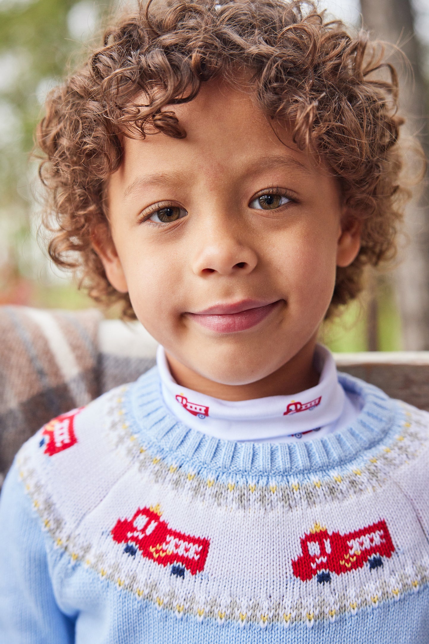 Printed Turtleneck Fire Truck