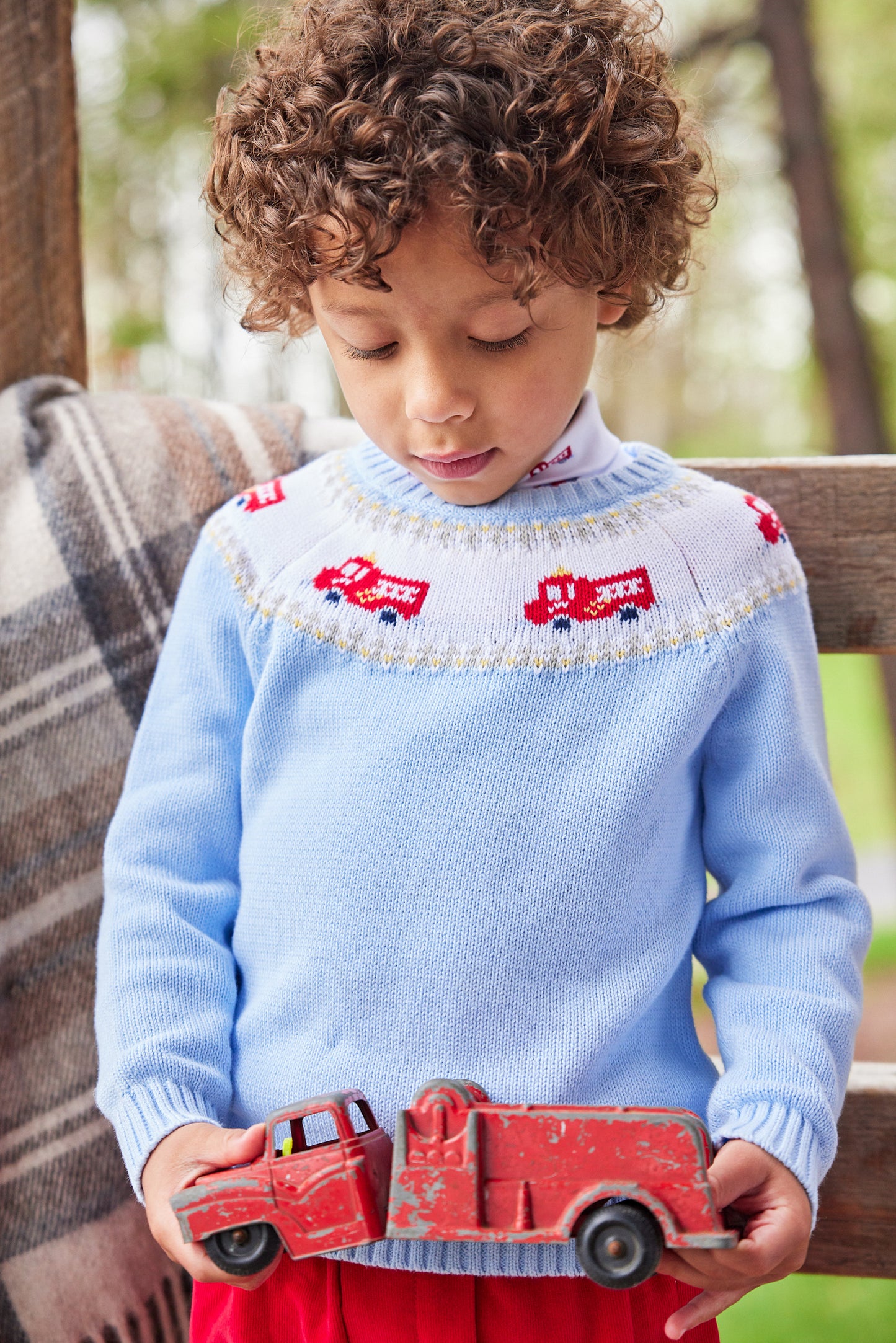 Fire Truck Fair Isle Sweater