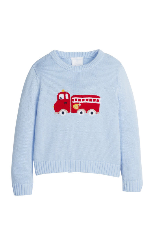 Intarsia Sweater Fire Truck