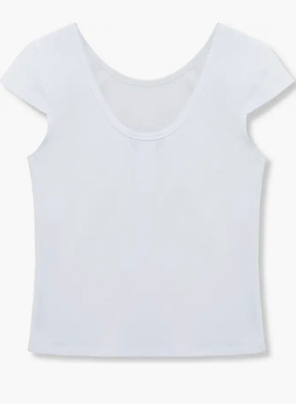 White Cotton Scoop Back Top