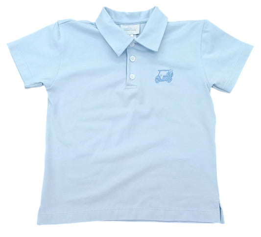 Let's Par-tee Light Blue Polo with Golf Cart Embroidery