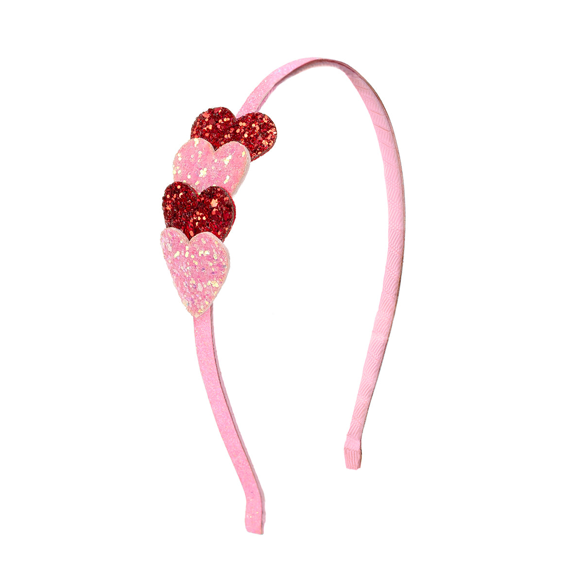 Pink and Red Glitter Hearts Valentine's Day Headband