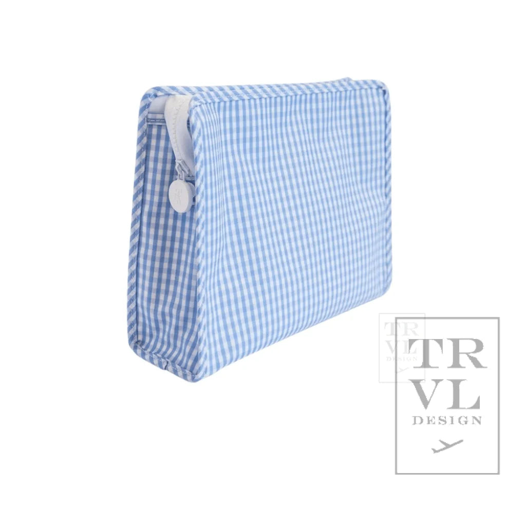 Roadie Large Pouch- Gingham Sky