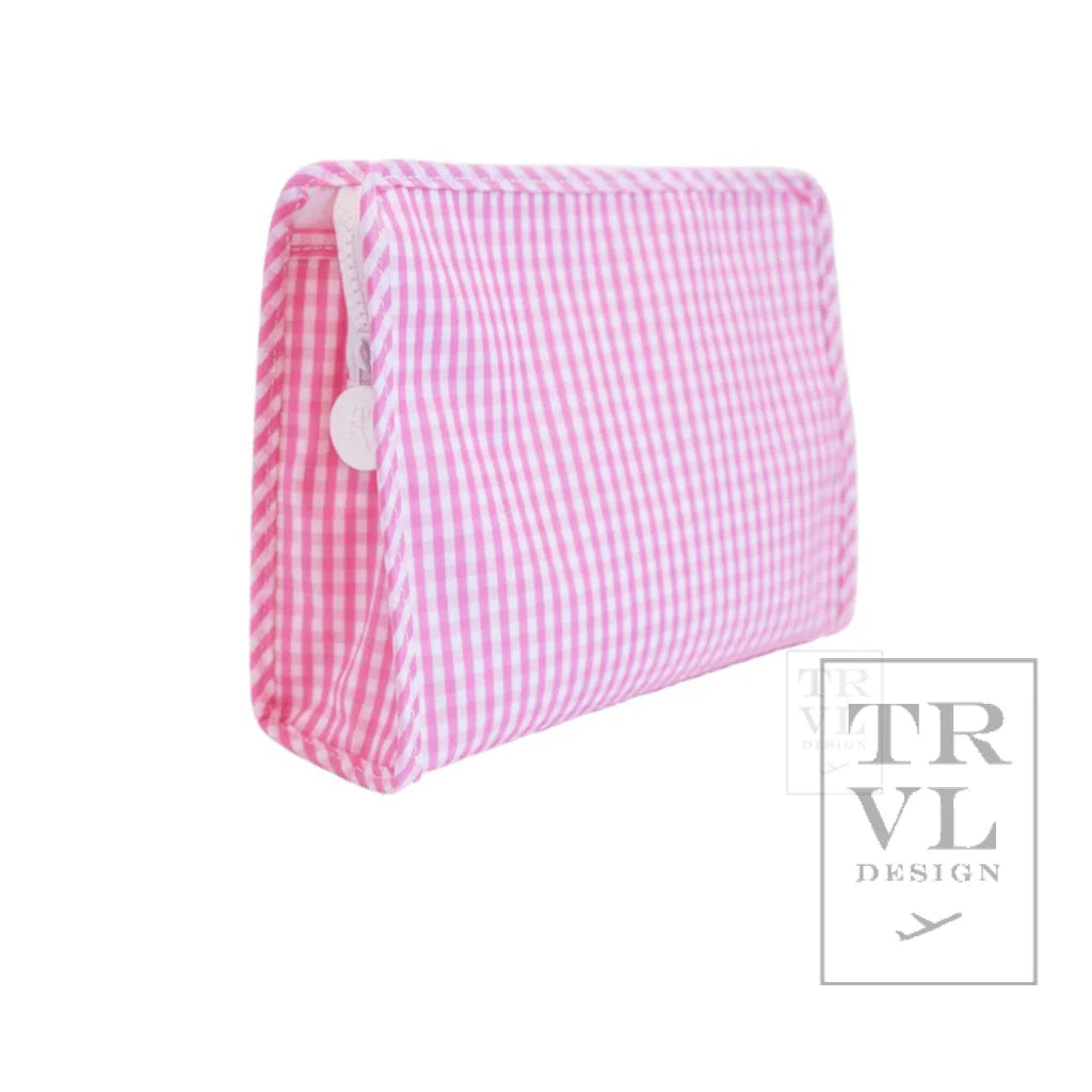 Roadie Large Pouch- Gingham Pink