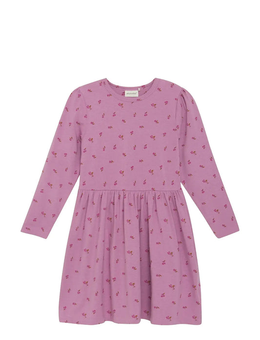 Minymo LS AOP Dress - Mauve Orchid