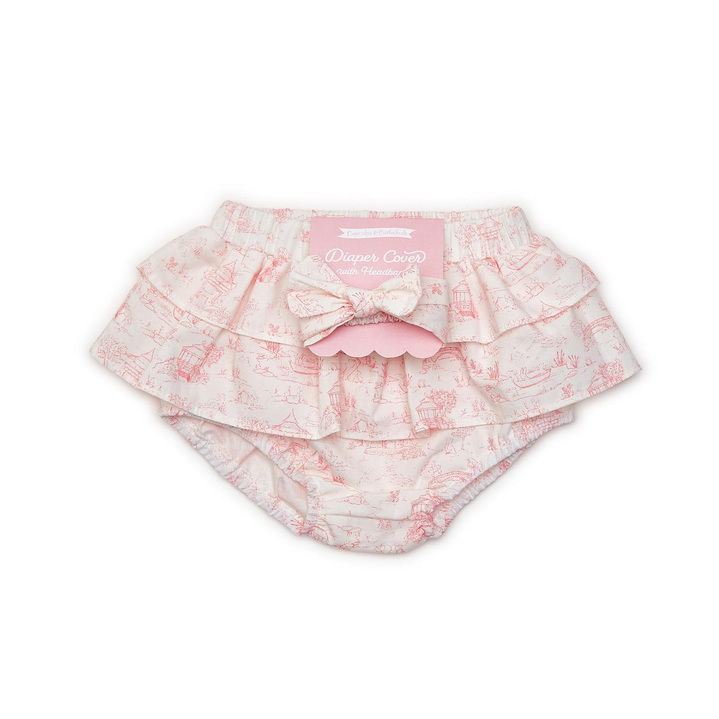 Pink Diaper Cover with Headband