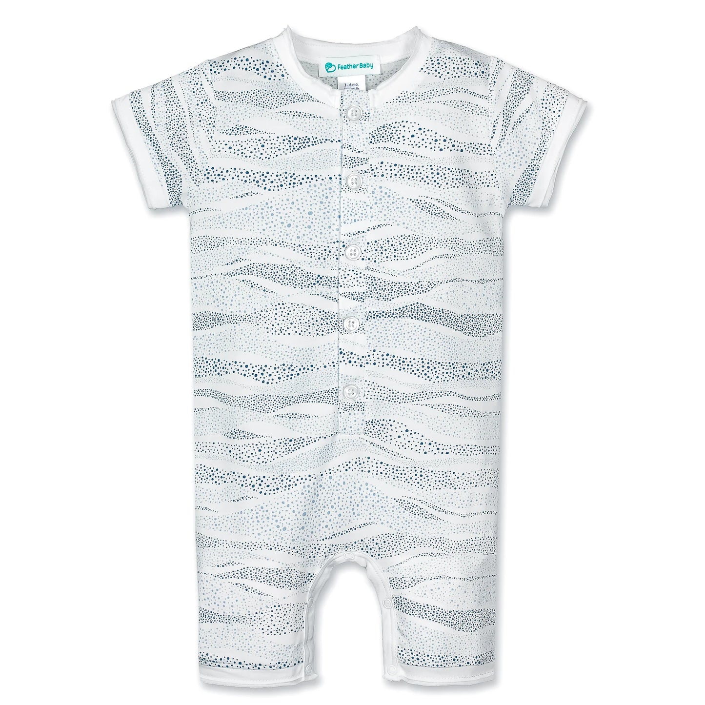 Henley Romper- Bubbly Waves