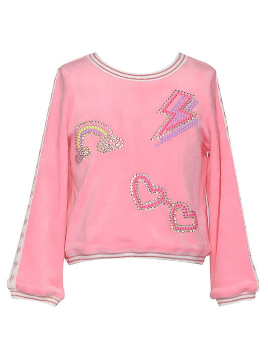 Velour Top w/ Rhinestone Detail