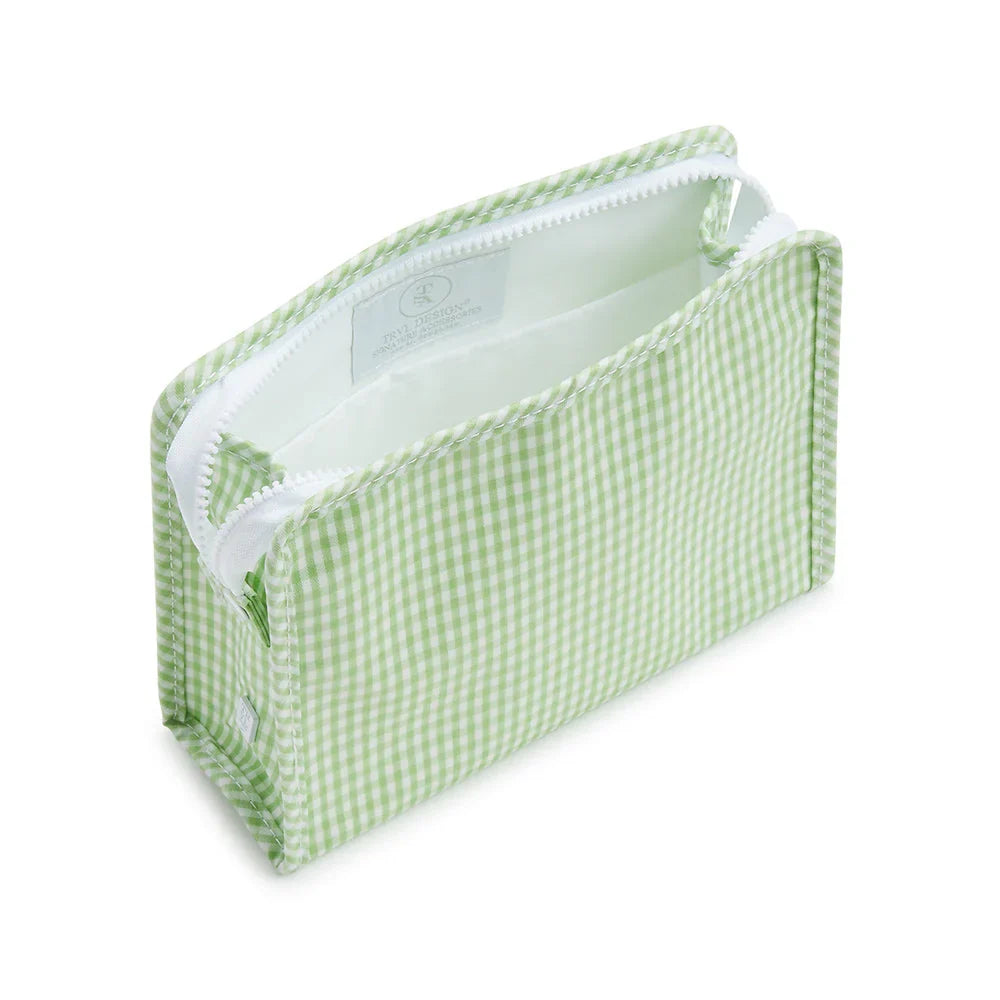 Large Roadie Zip Pouch Gingham Leaf