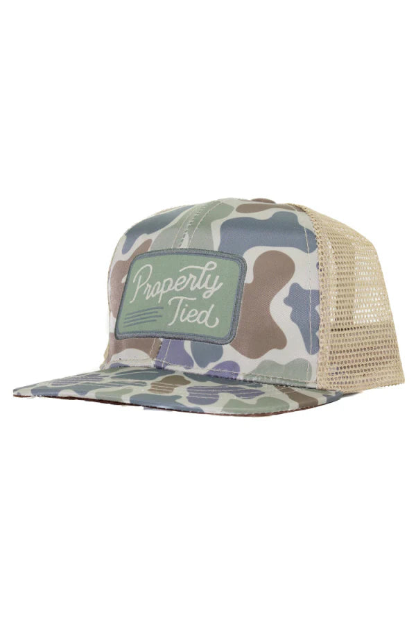 Boys Sportsman Trucker Hat Vintage Camo