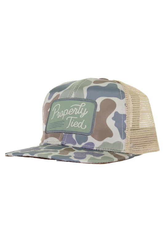 Boys Sportsman Trucker Hat Vintage Camo