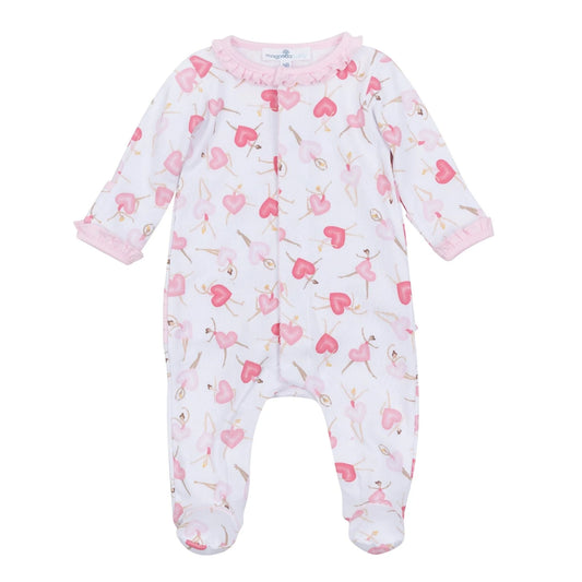 Dancing Hearts Ruffle Footie