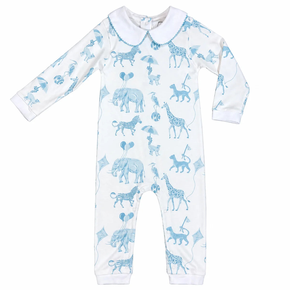 Boys Footless Playsuit Blue Bubblegum Safari