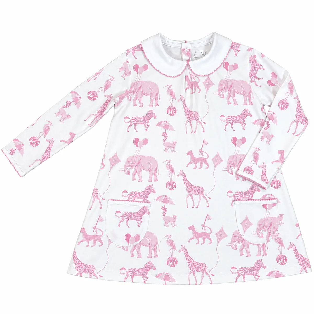Long Sleeve Pocket Twirl- Pink Bubblegum Safari