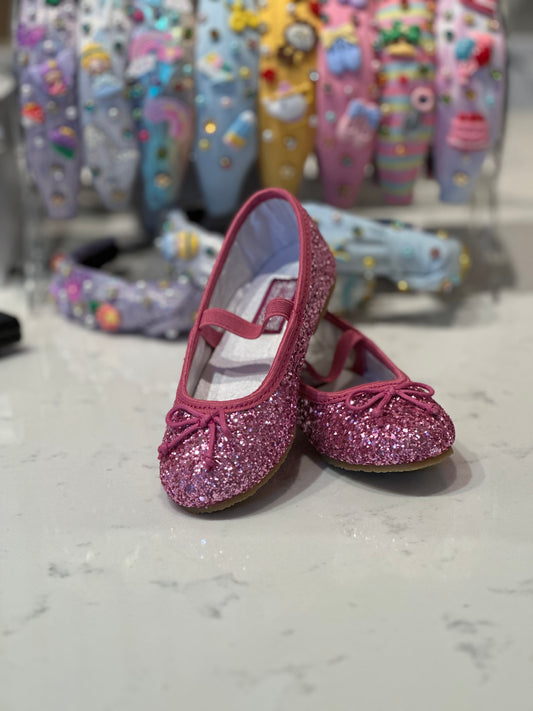 Victoria Sparkle Glitter Flat- Fuchsia