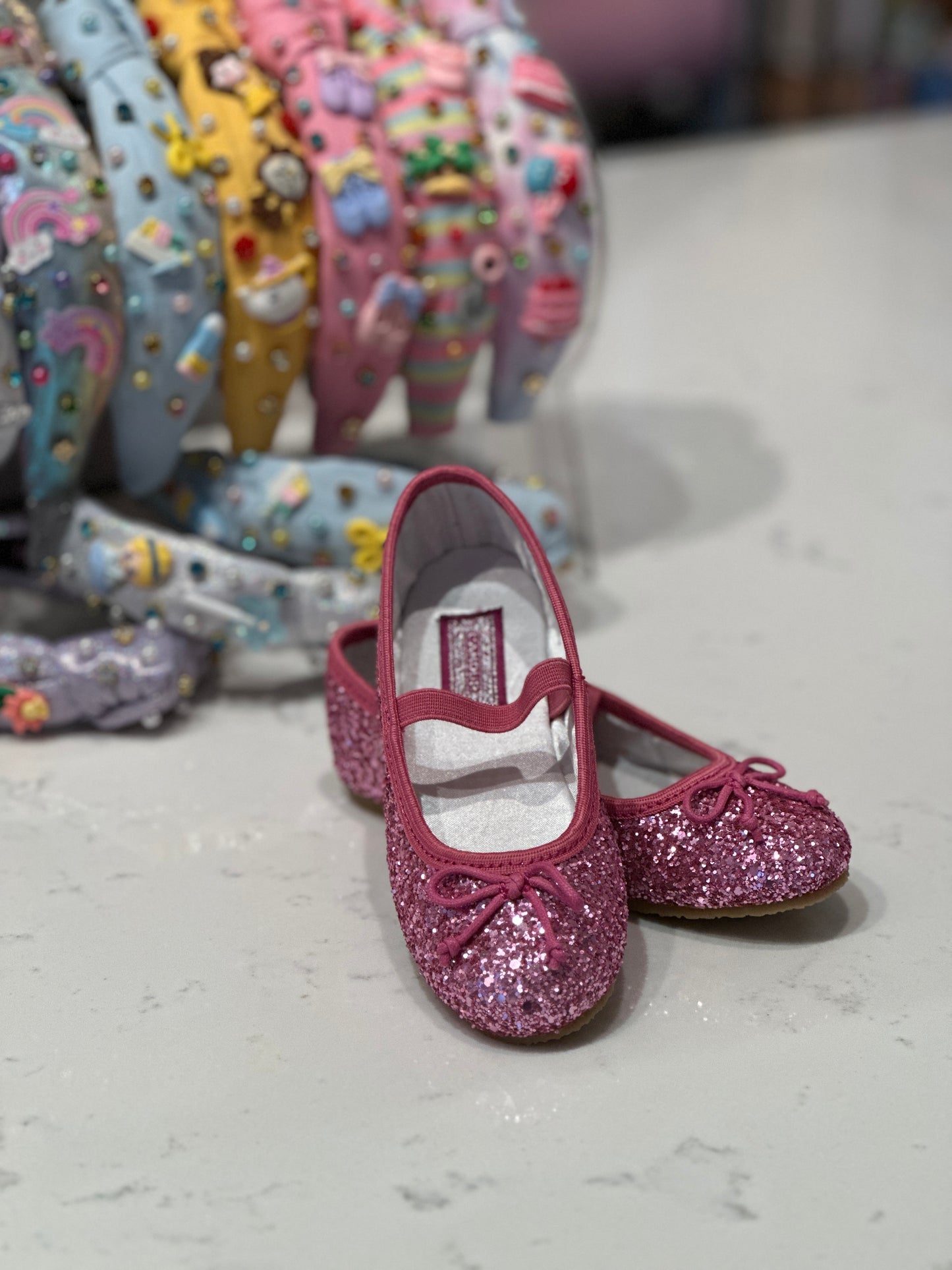 Victoria Sparkle Glitter Flat- Fuchsia