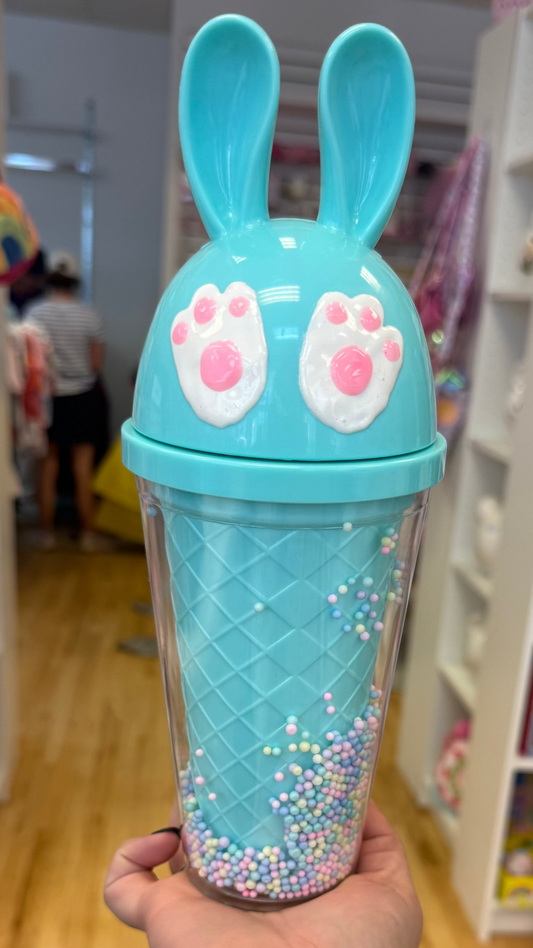 Minty Green Sprinkles Bunny Ears Flip Flop Tumbler