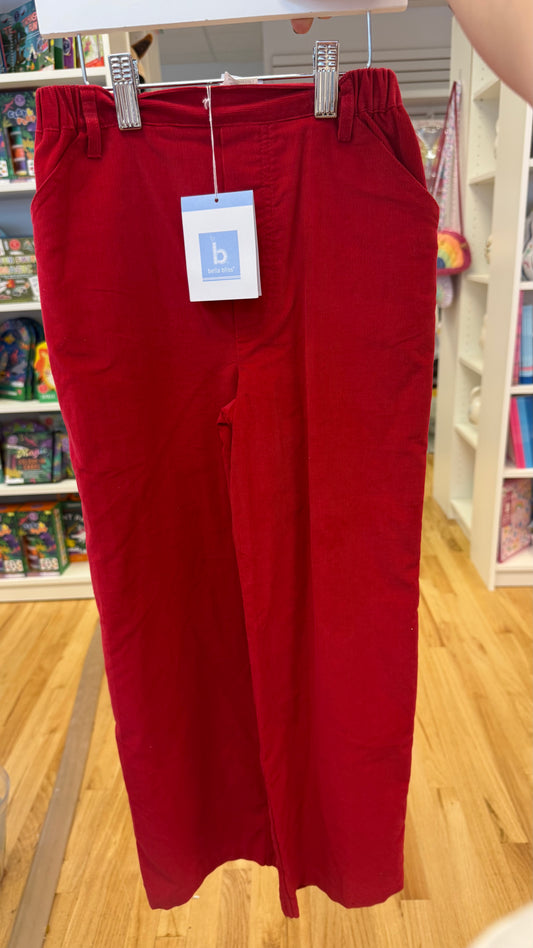 Red Cord Faux Zip Pant