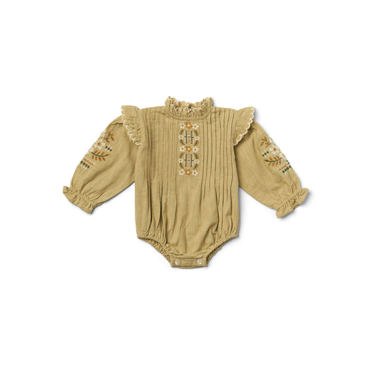 Little Marie Romper in Faded Moss